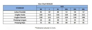 sizechart baju koko kurta pria khalid